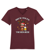 cu bere de Crăciun - Brew-dolph the rein-beer Tricou mânecă scurtă guler V Bărbat Presenter