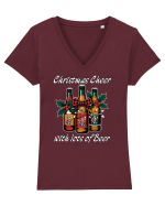 cu bere de Crăciun - Christmas cheer with lots of beer Tricou mânecă scurtă guler V Damă Evoker