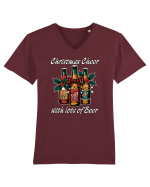 cu bere de Crăciun - Christmas cheer with lots of beer Tricou mânecă scurtă guler V Bărbat Presenter