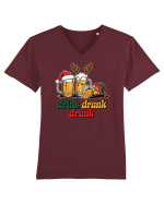 cu bere de Crăciun - Drink drank drunk Tricou mânecă scurtă guler V Bărbat Presenter
