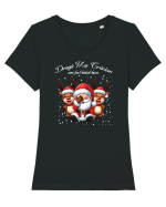 pentru cadou Secret Santa - Dragă Moș Crăciun - am fost băiat bun Tricou mânecă scurtă guler larg fitted Damă Expresser