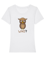 Who? Tricou mânecă scurtă guler larg fitted Damă Expresser