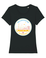 Rollercoaster Tricou mânecă scurtă guler larg fitted Damă Expresser