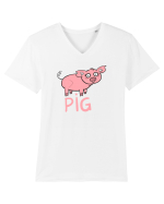 Pig Tricou mânecă scurtă guler V Bărbat Presenter