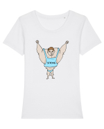 Strong Tricou mânecă scurtă guler larg fitted Damă Expresser