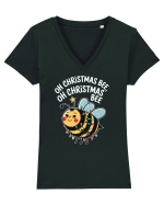 Oh Christmas Bee Tricou mânecă scurtă guler V Damă Evoker