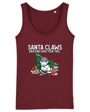 Santa Claws Knocking Over Your Tree Burgundy