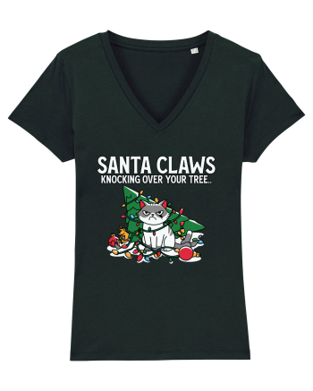 Santa Claws Knocking Over Your Tree Black