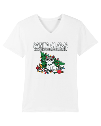 Santa Claws Knocking Over Your Tree White