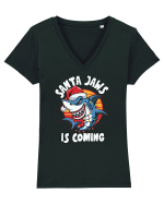 Santa Jaws Is Coming Tricou mânecă scurtă guler V Damă Evoker