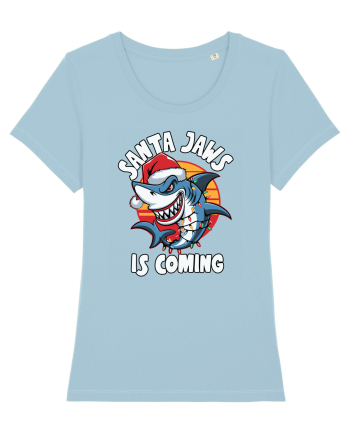 Santa Jaws Is Coming Sky Blue