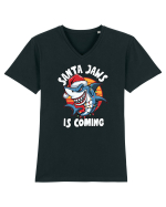 Santa Jaws Is Coming Tricou mânecă scurtă guler V Bărbat Presenter