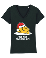 'tis The Cheese-on! Tricou mânecă scurtă guler V Damă Evoker