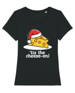 'tis The Cheese-on! Tricou mânecă scurtă guler larg fitted Damă Expresser