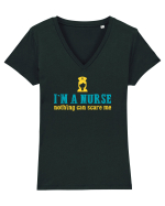 I`M A NURSE, NOTHING CAN SCARE ME - SUNT ASISTENTA, NIMIC NU MA SPERIE Tricou mânecă scurtă guler V Damă Evoker
