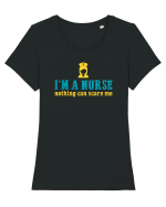 I`M A NURSE, NOTHING CAN SCARE ME - SUNT ASISTENTA, NIMIC NU MA SPERIE Tricou mânecă scurtă guler larg fitted Damă Expresser