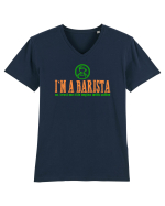 I`M A BARISTA, SO TRUST ME: LIFE BEGINS WITH COFFEE Tricou mânecă scurtă guler V Bărbat Presenter