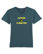 ELECTRICIAN - ITI LUMINEZ VIATA Tricou mânecă scurtă guler V Bărbat Presenter