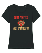 SUNT POMPIER. CARE E SUPERPUTEREA TA? Tricou mânecă scurtă guler larg fitted Damă Expresser