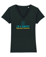 I`M A DENTIST. KEEP CALM & BRUSH ON Tricou mânecă scurtă guler V Damă Evoker