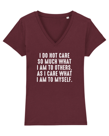 What I am to myself Burgundy