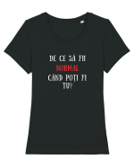 DE CE SĂ FII NORMAL? Tricou mânecă scurtă guler larg fitted Damă Expresser