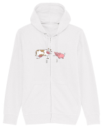 Pig! Cow! Hanorac cu fermoar Unisex Connector