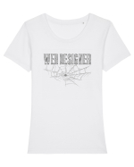 WEB DESIGNER - SPIDER WEB - PAIANJEN - albe Tricou mânecă scurtă guler larg fitted Damă Expresser