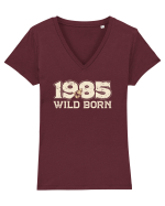 Născut in 1985 BC Wild born Tricou mânecă scurtă guler V Damă Evoker