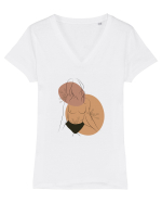 Shapes Tricou mânecă scurtă guler V Damă Evoker