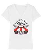 Super 1985 - all original parts - Cadou aniversar 1985 Tricou mânecă scurtă guler V Damă Evoker