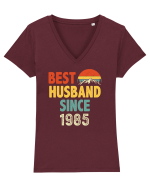 Best husband since 1985 - Cadou aniversar 1985 Tricou mânecă scurtă guler V Damă Evoker