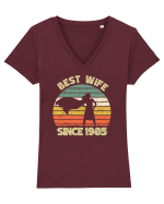 Best wife since 1985 - Cadou aniversar 1985 Tricou mânecă scurtă guler V Damă Evoker