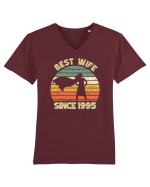 Best wife since 1995 - Cadou aniversar 1995 Tricou mânecă scurtă guler V Bărbat Presenter
