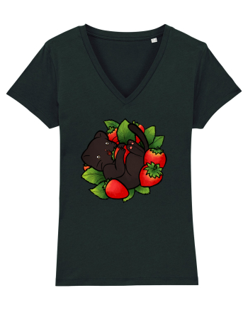 Strawberry Cat Black