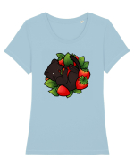 Strawberry Cat Tricou mânecă scurtă guler larg fitted Damă Expresser