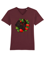 Strawberry Cat Tricou mânecă scurtă guler V Bărbat Presenter