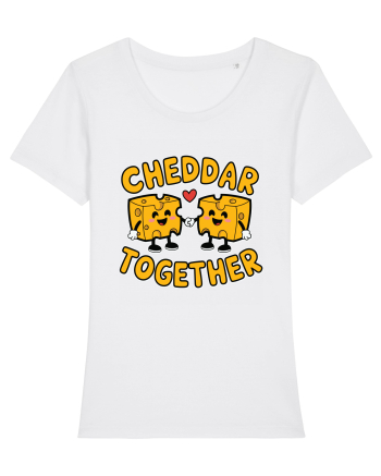 Cheddar Together | Cute Cheese Couple White