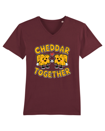 Cheddar Together | Cute Cheese Couple Burgundy