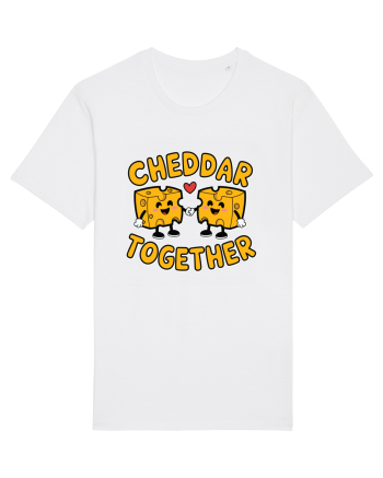Cheddar Together | Cute Cheese Couple White