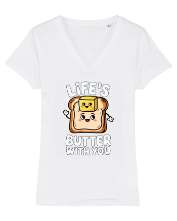 Life's Butter With You | Funny Toast Pun White