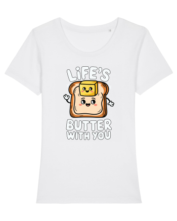 Life's Butter With You | Funny Toast Pun White