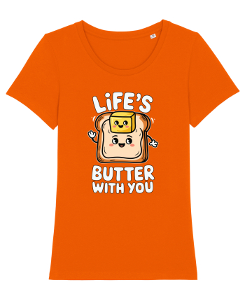 Life's Butter With You | Funny Toast Pun Bright Orange