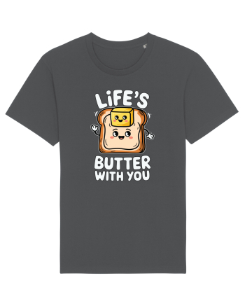 Life's Butter With You | Funny Toast Pun Anthracite