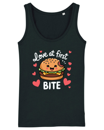 Love At First Bite | Cute Hamburger Pun Black