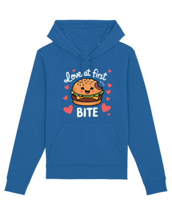 Love At First Bite | Cute Hamburger Pun Royal Blue