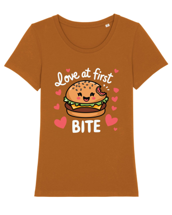 Love At First Bite | Cute Hamburger Pun Roasted Orange