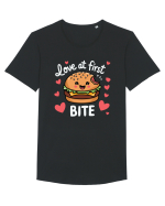 Love At First Bite | Cute Hamburger Pun Tricou mânecă scurtă guler larg Bărbat Skater