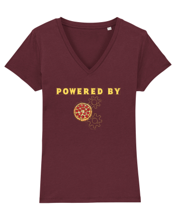 POWERED BY PIZZA Burgundy