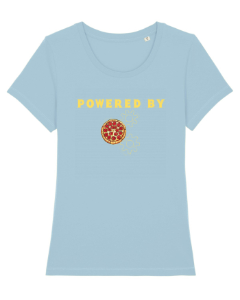 POWERED BY PIZZA Sky Blue